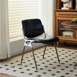 Vintage Dining Chair Designer Restaurant Cafe Hall Chair Backed High End Table Chair Bauhaus Style Metal Frame Fabric Seat