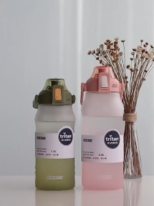 2000ml DODGE Big Volume Water Bottle Student Drinking Viral Gradient Bottle Tritan Botol Air Besar Sekolah