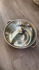 Nồi lẩu inox 2 ngăn - nồi lẩu đa dụng 32cm cao cấp