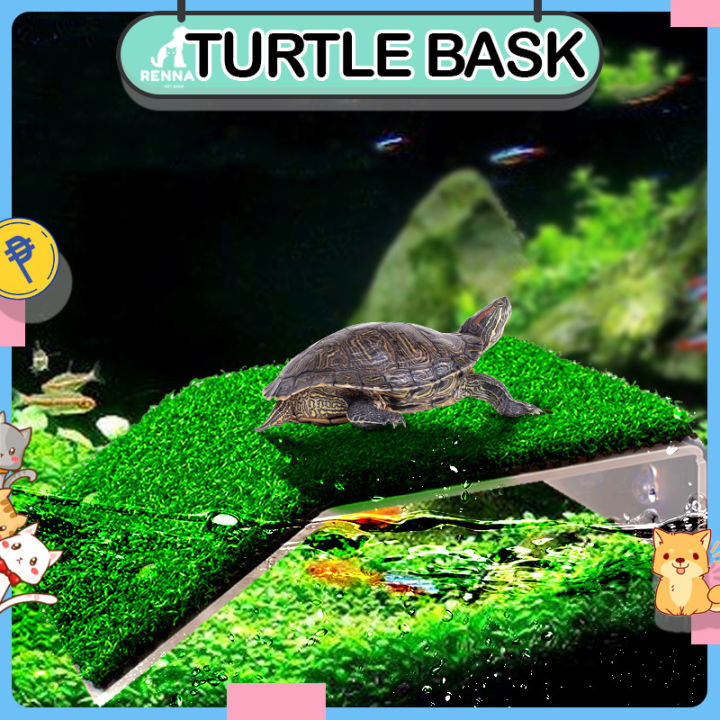 Renna's Turtle Basking Platform Tortoise Climbing for Fish Tank Suction Cup  Simulation Grass Pet Lazada PH