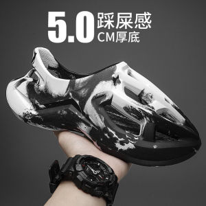 รองเท้ามีรูรูปมะพร้าวรองเท้าแตะปิดหัวพื้นหนากันลื่นใส่ด้านนอกใส่ช่วงฤดูร้อนสำหรับผู้ชายรองเท้าแตะกีฬาชายหาดสำหรับวัยรุ่น