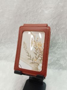 ID Card Name Tag Lanyard Holder double flip untuk di saku depan