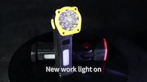 High Brightness Magnetic Digital Display Multi Function Rotatable Flashlight with Back Clip Portable Lighting for Outdoor Use