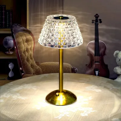 Nordic Crystal Table Lamp Touch Dimming Desk Lamp USB Rechargeable Night Light Coffee Bar Hotel Bedroom Decor Atmosphere Light