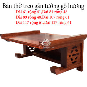 Bàn thờ gia tiên để chung cư gắn tường gỗ hương