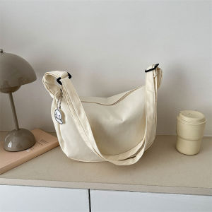 South Korea Ins Soft Girl Shoulder Bag Minimalist Pure Color Dumpling Bag Japanese Style Harajuku Vintage Style Young Adult Students Crossbody Bag