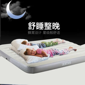 Intex Double Size Inflatable Mattress Portable Folding Bed Thickened Naptime Outdoor Air Cushion Bed for Camping Picnic Barbecue