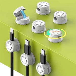 Magnetic CABLE Organizer ปรับสายคลิปผู้ถือกาวลวด Keeper การจัดการสายไฟสําหรับรถบ้านสํานักงานภายใต้โต๊ะ