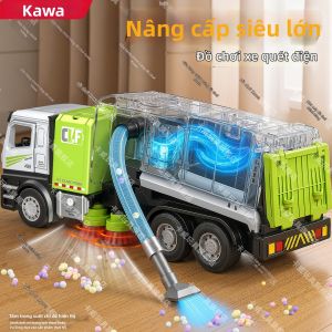 Large Metal Electric Trash Truck Sweeper Toy