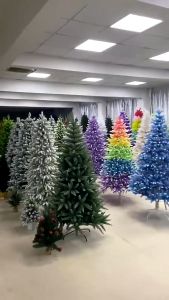 10FT Christmas Tree Folding Stable Metal Stand Fast Assemble Flame PVC Artificial Christmas Fir 5 6 7 8 10 Feet