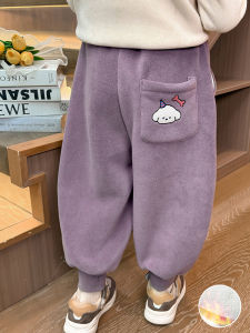 Quần Nỉ Lót Lông Cừu Dày Cho Bé Gái Mùa Đông Quần Thể Thao Ấm Áp Cho Trẻ Em Mẫu Giáo Quần Dài Cotton Thoải Mái