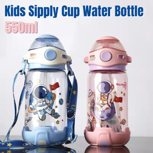 550ml Kids Cup Water Bottle for Children with Lid and Straw Bounce Cover Drink Bottle Feeding Nursing Water Sippy