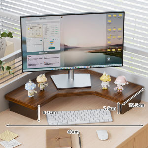 QINQI | Elevated Monitor Stand Support Shelf Keyboard Tray for Office Desk
