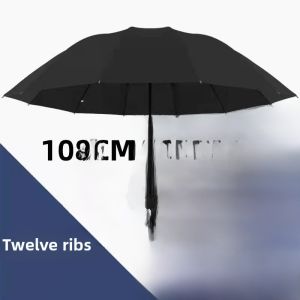 Extra Large Folding Umbrella Business Womens Rain Umbrella Three Fold Sun Rain Super Large Umbrella Double Person Three Person
