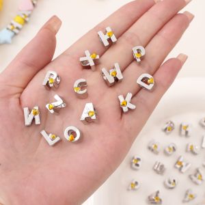 1 cái/túi Hợp Kim Bạc hạt chữ cái hình trái tim hạt đệm rời cho vòng cổ vòng tay thủ công móc điện thoại di động phụ kiện làm đồ trang sức tự làm thủ công