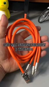 (MIỄN SHIP TOÀN QUỐC) Cáp Sạc Siêu Nhanh Cáp Sạc 3 Đầu Silicon Mập Nhiều Màu MẪU MỚI