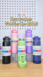 Tumbler Bottle 2in1 Stainless Steel 800ml / Flip Straw Water Bottle / Botol Minum Neo