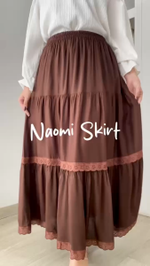 NAOMI SKIRT - FLOTTILICIOUS / Rok Bawahan Wanita Katun Rayon / Flowy Adem Mix Renda Furing / Korean Style Fashion Outfit