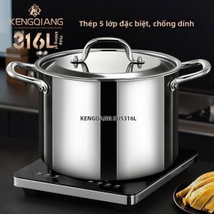 RONGCHUAN | Nồi Soup Inox 316L Dung Lượng Lớn Đặc Biệt Cho Bếp Từ Gia Đình