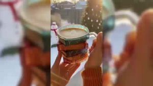 Ly Sứ Vẽ Tranh Kính Màu 8oz Ly Cà Phê 3D Sáng Tạo Cốc Trà Thủ Công Độc Đáo Thân Thiện Với Môi Trường Làm Từ Thủy Tinh Borosilicate Cao Cấp