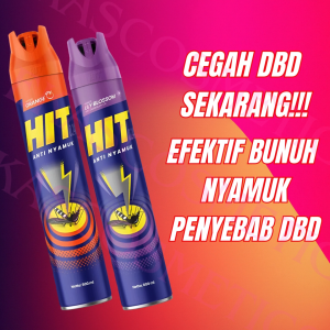 Hit Aerosol 600ml x2 (TWINPACK) ISI 2 - Obat Nyamuk Semprot - Bunuh Nyamuk Penyebab Demam Berdarah