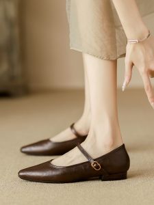 LIQIXIEFANG | Genuine Leather French Vintage Flats