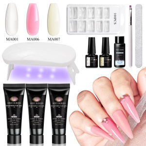 10pcs 20ml Extension Nail Gel Polish Set Acrylic Crystal Building Full Polygel For Nails Kit UV Varnish Nail Art Manicure Kit