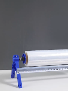 Manual Cling Film Dispenser with Cutter & Stand | Commercial Packing Wrapping Tool for Plastic Wrap