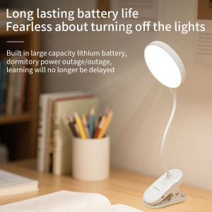 Portable Rechargeable Led Night Light Bedside Table Desk Lamp for Office Student Reading Book Eye Protection with Folding Clamp