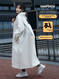 KeyRu | Long Full-Body Waterproof Raincoat for Adults Electric Bike Use