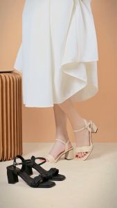 Giày Cao Gót MWC 4466 - Giày Cao Gót Mũi Vuông Quai Ngang Cách Điệu Thanh Lịch