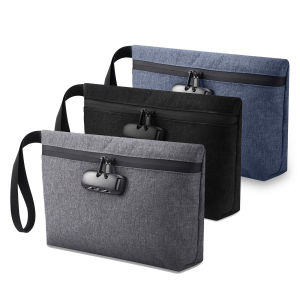 Brifit Money Bag with Lock 32*20cm Lockable Bank Bag with Zipper Waterproof Bag Bank Deposits Wallet Phone and Credit Cards Small Tools