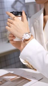 REBIRTH Jam Tangan Wanita Korea Berlian Original Anti Air Tali Keramik Jam Tangan Cewek New Wanita