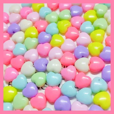 40pcs Pastel Heart Beads 11mm size use for Making accessories etc.