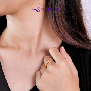 MEILYN Cincin Kasual Wanita Motif Rante Mata 1 GG4 Lapis Emas 18K 0221240141