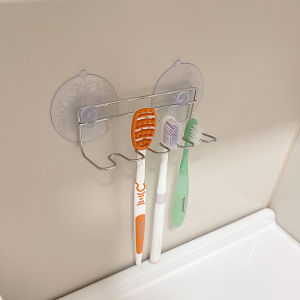 Uncle Da Kes Japanese-Style Minimalist Design Stainless Steel Suction Toothbrush Holder