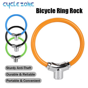 Portable Cable Ring Key Lock Aluminium Alloy Thickened Ring Lock Mountain Bike Anti-Theft Lock with 2 Keys Bicycle Accessories