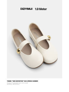 Soft Bottom Casual Fashion Single Shoes for Women Black Leather Slip-On Flats Anti-Slip Rubber Sole round Toe All-Season Wear