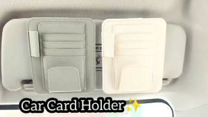 Car Card Holder Sun Visor PU Leather Organizer Sunglasses Pen Holder Velcro | Pemegang Kad Holder Touch N Go Kereta 汽车卡片