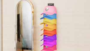 Hat Organizer Wall Mount Adhesive No Drill Baseball Cap Rack Tiered Storage for Closet Door 帽子收纳架