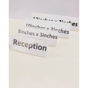 Clear Acrylic SLANT style [7inches x 3inches] Table Name Sign Holder 1pc Landscape One sided Display L-style