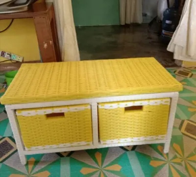 [COD/ BAYAR DI TEMPAT] Rak Rotan 2 Laci datar High Qualiy Limited Edition Bisa Request Warna