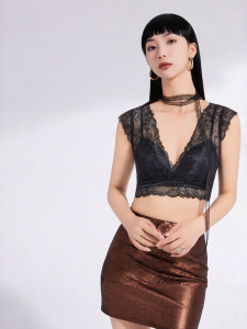 Huyu | Lace French Style Backless Bra No Steel Ring Concentrated