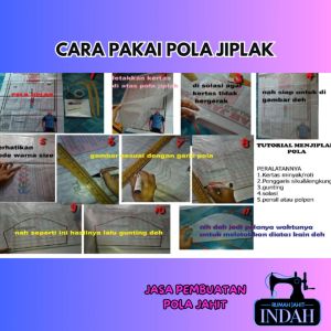POLA KEBAYA DRAPERI DEWASA POLA JIPLAK S-3XL POLA INSTAN 1 SIZE