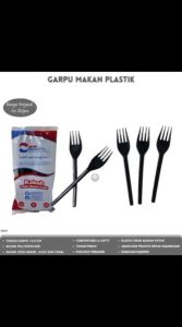Garpu Makan Garpu Plastik Hitam Set Garpu (Isi 25 Pcs-WGH)