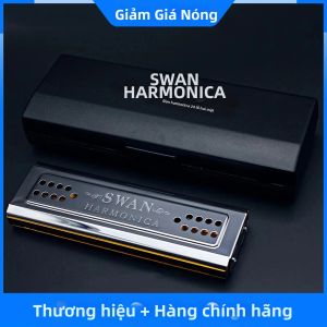 IRIN | Sáo Harmonica Chuyên Nghiệp SWAN 24 Lỗ Khóa C Kiểu Tremolo Hai Mặt Màu Bạc Chất Liệu Gỗ Dùng Để Luyện Tập