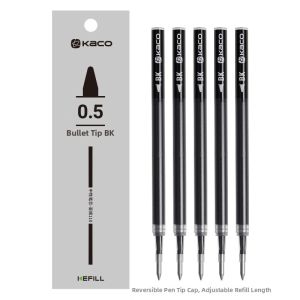 Kaco | Quick-dry Black Ink Press-type Ballpoint Pen 10pcs