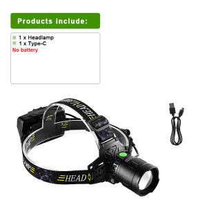IR Sensor LED Headlamp XHP360 Type-C Rechargeable Headlight 18650 High Power Head Flashlight Zoomable Fishing Head Lamp Lantern
