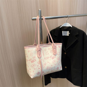 กระเป๋าถือผ้าแคนวาสความจุขนาดใหญ่สำหรับผู้หญิง กระเป๋าสะพายไหล่ผ้าแคนวาสลายดอกไม้ กระเป๋าใส่ของสำหรับนักเรียน กระเป๋าใส่ของสำหรับเดินทางที่หลากหลาย