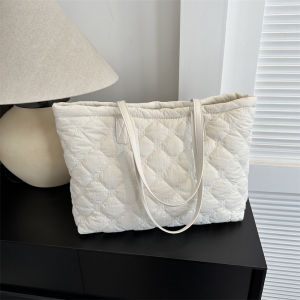 Soft Large Capacity Nylon Cotton Jacket Tote Bag 2023 New Fashion Versatile Commuting Single Shoulder Bag for Classes And Work